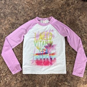 NWT Gymboree Vitamin Sea HIbiscus Girls Long Sleeve Rashguard Swim Shirt 10-12